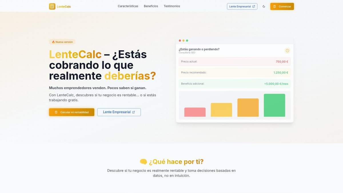 LenteCalc - Calculadora de rentabilidad